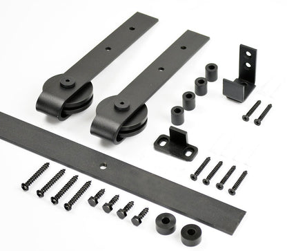 Kit Puerta Corredera Rustic 25 de acero negro para puertas de hasta 25kg - accesorios para puertas