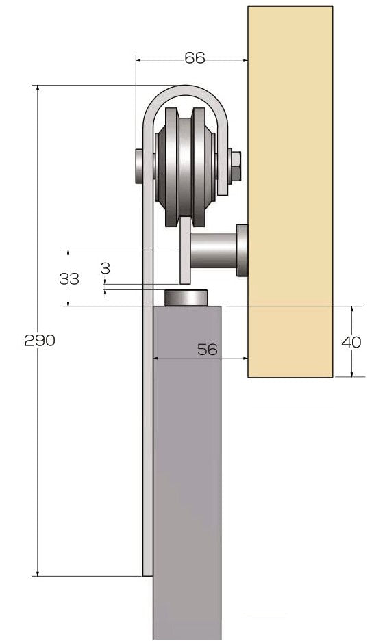 Kit Rustic 80 Inox para puertas de hasta 80kg. - accesorios para puertas