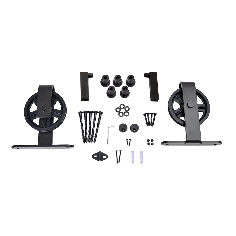 Kit Rustic Grand Top de acero negro para puertas de hasta 80kg. - accesorios para puertas